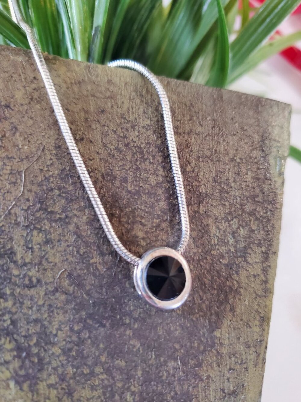 Vintage Napier Facetted Black Stone Necklace